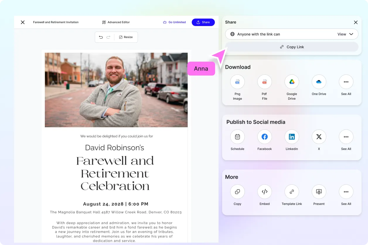 Free AI Farewell & Retirement Invitation Generator, Free Online Invitation Maker